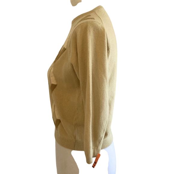 Rare 1970s Vintage Diamond Sweater, Small - Picture 3 of 6